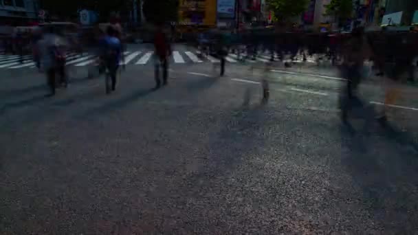 A timelapse of people at the crossing in Shibuya Tokyo daytime wide shot — Stock Video