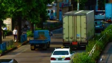 Tokyo 'da Kanpachi Bulvarında şehir Caddesi bir timelapse gündüz geniş çekim