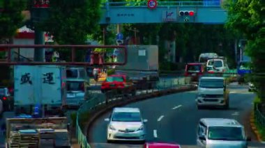 Tokyo 'da Kanpachi Bulvarında şehir Caddesi bir timelapse gündüz geniş çekim