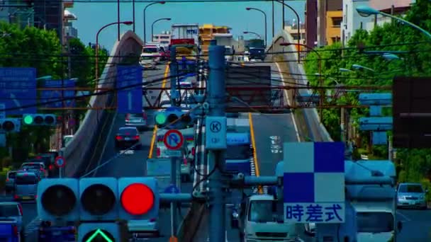 도쿄 간파치 애비뉴의 도심 거리의 타임랩스 — 비디오