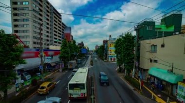 Tokyo 'da Kanpachi Bulvarında şehir Caddesi bir timelapse gündüz geniş çekim