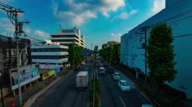 Tokyo 'da Kanpachi Bulvarında şehir Caddesi bir timelapse gündüz geniş çekim