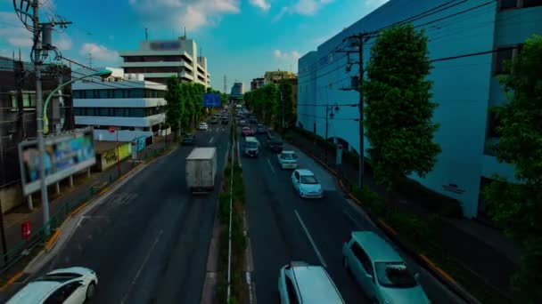 Timelapse ulicy w centrum w Kanpachi Avenue w Tokio w ciągu dnia szeroki strzał — Wideo stockowe