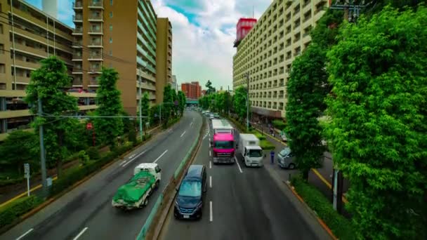 Uma timelapse da baixa da rua na avenida Kanpachi em Tóquio — Vídeo de Stock