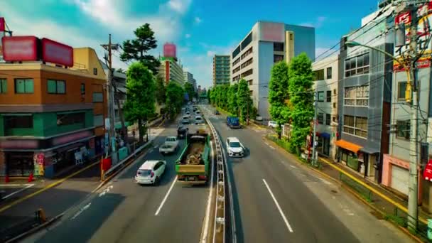 Timelapse ulicy w centrum w Kanpachi Avenue w Tokio w ciągu dnia szeroki strzał — Wideo stockowe