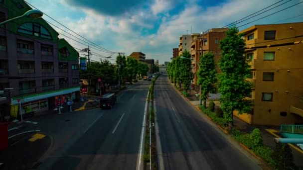 A TimeLapse a belvárosi utcán kanpachi Avenue Tokióban nappali széles lövés — Stock videók