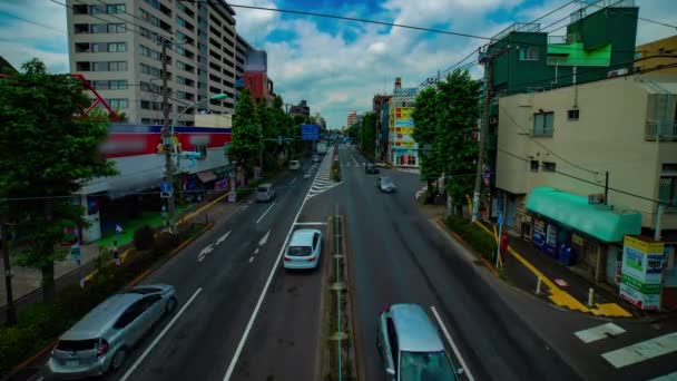 A timelapse of downtown street at Kanpachi avenue in Tokyo daytime wide shot — Stock Video