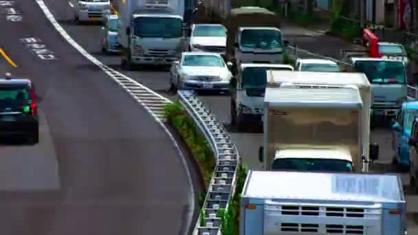 Een timelapse van de automobiel straat op Kanpachi avenue in Tokio dag monding schot — Stockvideo