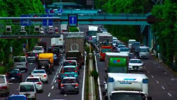 Un timelapse della strada dell'automobile al viale Kanpachi a Tokyo in pieno giorno — Video Stock
