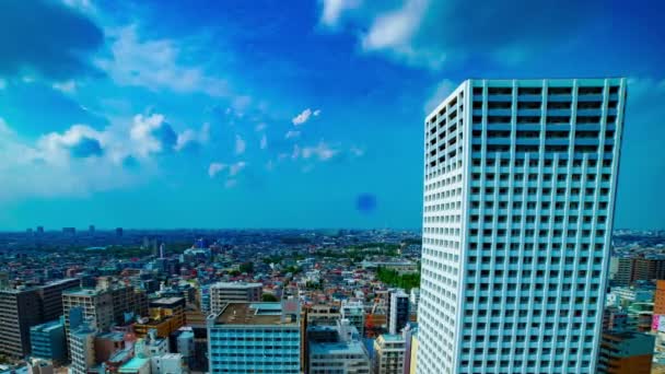 A TimeLapse a panoráma a városi város Nerima Tokyo nappali széles shot — Stock videók