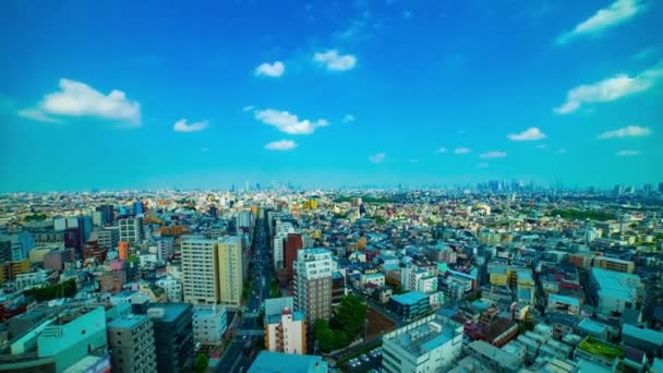 Ein zeitraffer panoramablick auf die städtische stadt in nerima tokyo tagsüber weitwinkel — Stockvideo