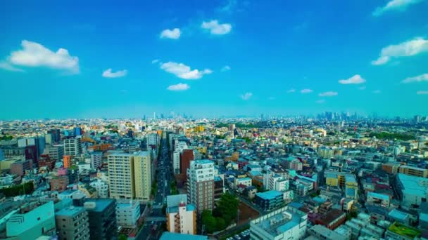 En Timelapse av panoramautsikt på den urbana staden i Nerima Tokyo dagtid wide shot — Stockvideo