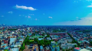 Nerima Tokyo gündüz geniş çekim kentsel şehirde panoramik görünümü bir timelapse