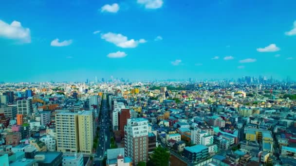 Timelapse panoramiczny widok na miejskie miasto w Nerima Tokio w ciągu dnia szeroki strzał — Wideo stockowe