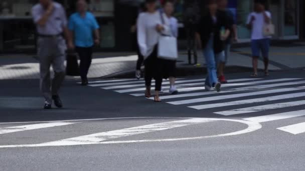 Walking people at the downtown street in Shinjuku — Stock Video