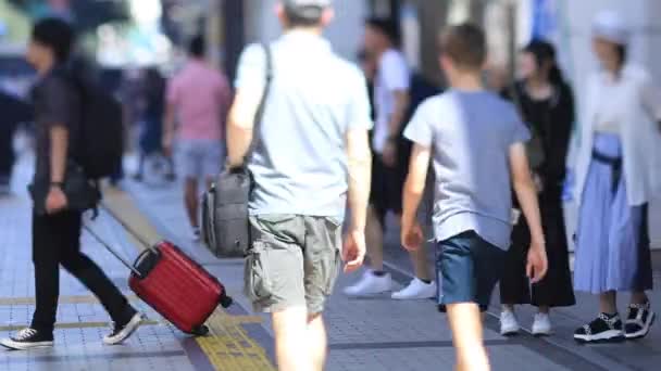 Spaziergänger in der Innenstadt von Shinjuku — Stockvideo