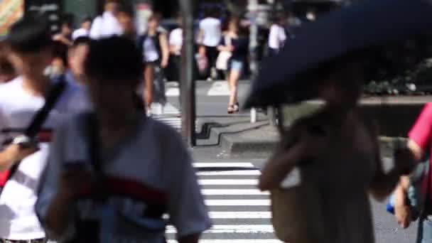 Gyaloglás az emberek a belvárosi utcán Shinjuku — Stock videók