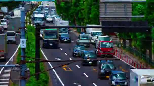 Un timelapse della strada dell'automobile al viale Kanpachi a Tokyo in pieno giorno — Video Stock