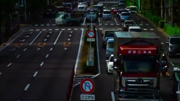 Et time-lapse af bil gade på Kanpachi avenue i Tokyo dagtimerne bred skud – Stock-video