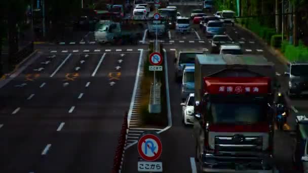 Eine Autostraße in der Kanpachi-Allee in Tokio im Zeitraffer — Stockvideo