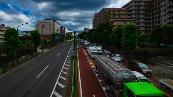 Tokyo 'da Kanpachi Bulvarı' ndaki otomobil sokağının zaman çizelgesi. — Stok video