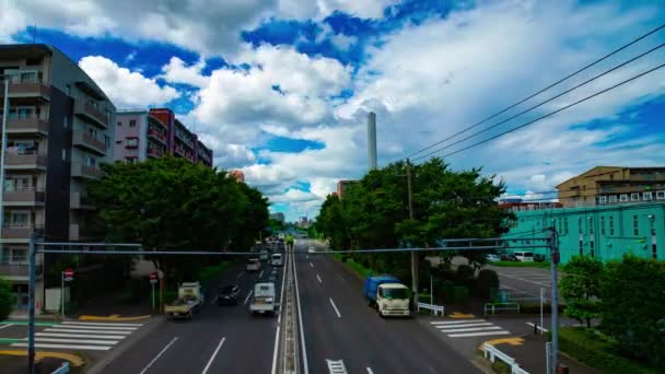 A timelapse of car street at Kanpachi avenue in Tokyo daytime wide shot — Stock Video