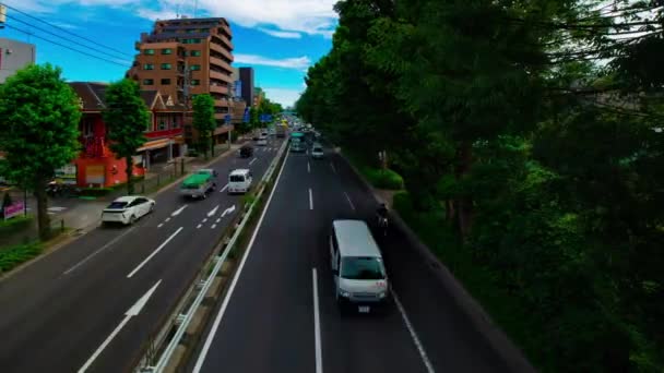 Un intemporel de rue de voiture à l'avenue Kanpachi à Tokyo plan d'ensemble diurne — Video