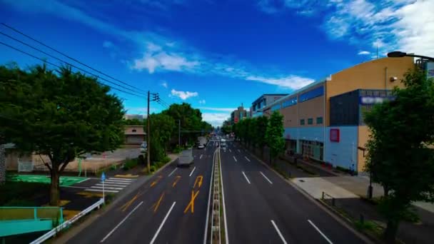 En timelapse av bil gata på Kanpachi avenyn i Tokyo dagtid bred skott — Stockvideo