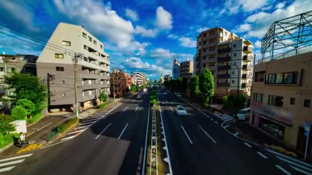 Timelapse ulicy samochodu na Kanpachi alei w Tokio dzienny szeroki strzał — Wideo stockowe