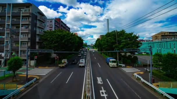 Un intemporel de rue de voiture à l'avenue Kanpachi à Tokyo plan d'ensemble diurne — Video