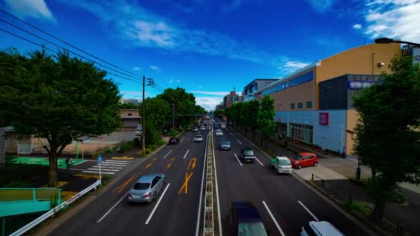 A Kanpachi sugárút autós utcájának időzónája Tokióban, napközben. — Stock videók