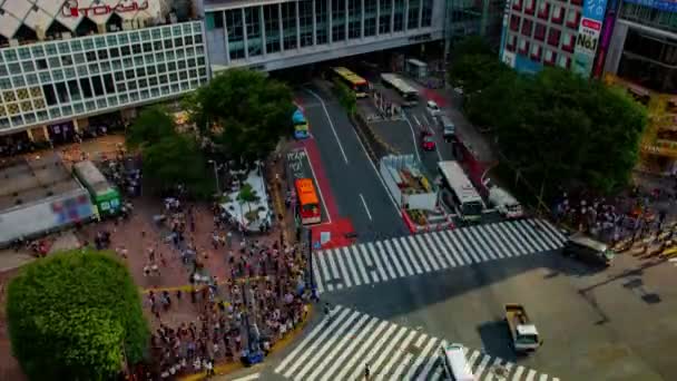 Un timelapse en Shibuya cruzando en Tokio gran angular de tiro ancho — Vídeos de Stock