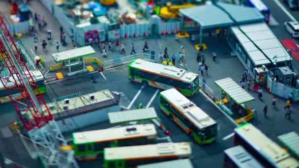 A timelapse at Shibuya crossing in Tokyo high angle tiltshift — Stock Video