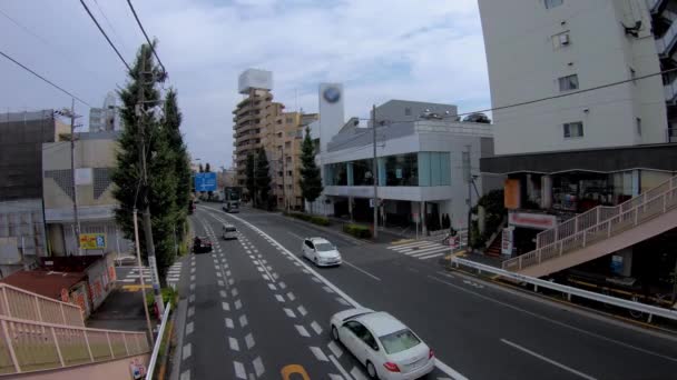 도쿄 의 오메 애비뉴에서 시내 거리의 타임 랩스 주간 와이드 샷 — 비디오