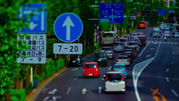 En Timelapse av Downtown Street på Oume Avenue i Tokyo dagtid TiltShift panorering — Stockvideo