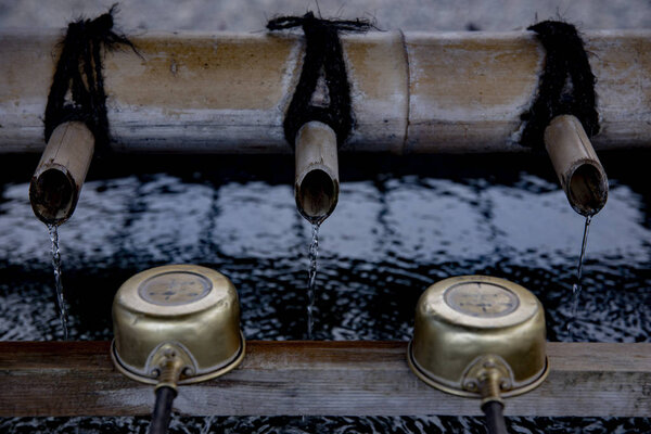 Purification trough at Ikegami honmonji temple in Tokyo