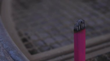 Tokyo'da Ikegami honmonji tapınağında sigara tütsü el