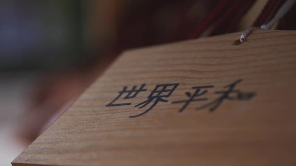 Αναθηματικά δισκία στο ναό του Ικεγγκάμι χονμόντζι στο Τόκιο — Αρχείο Βίντεο