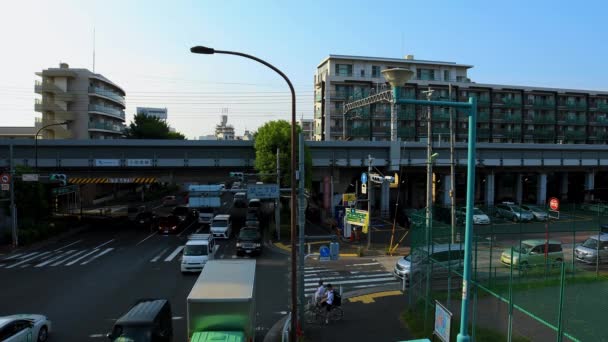 Een Downtown Street aan Kanpachi Avenue in Tokio overdag — Stockvideo