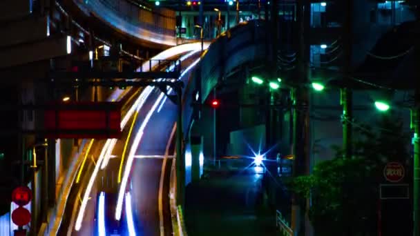 A night timelapse of the city street at the downtown in Setagaya Tokyo long shot — Stock Video