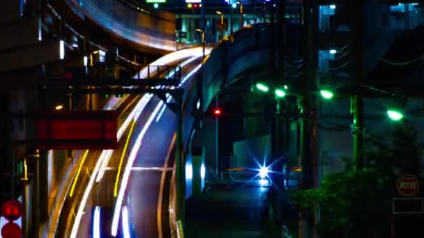 A night timelapse of the city street at the downtown in Setagaya Tokyo long shot — Stock Video