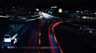Setagaya Tokyo geniş atış şehir merkezinde şehir sokak bir gece timelapse