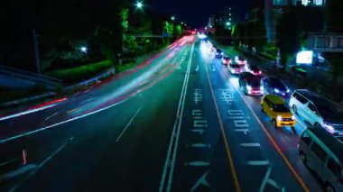 Setagaya Tokyo geniş atış şehir merkezinde şehir sokak bir gece timelapse
