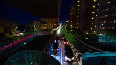 Setagaya Tokyo geniş atış şehir merkezinde şehir sokak bir gece timelapse