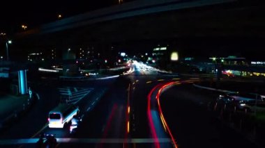 Setagaya Tokyo geniş atış şehir merkezinde şehir sokak bir gece timelapse