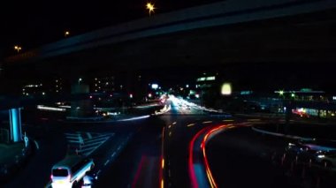 Setagaya Tokyo geniş atış şehir merkezinde şehir sokak bir gece timelapse