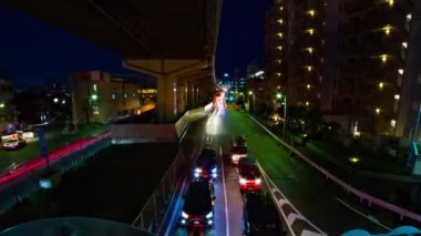 Setagaya Tokyo geniş atış şehir merkezinde şehir sokak bir gece timelapse