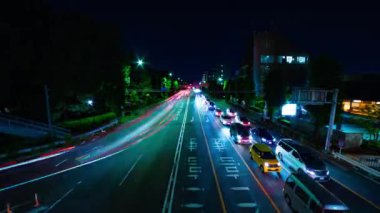 Setagaya Tokyo geniş atış şehir merkezinde şehir sokak bir gece timelapse
