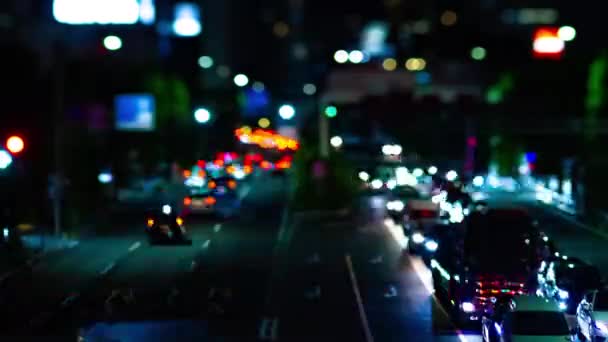 Une nuit timelapse de la rue de la ville au centre-ville de Setagaya Tokyo tilt-shit 