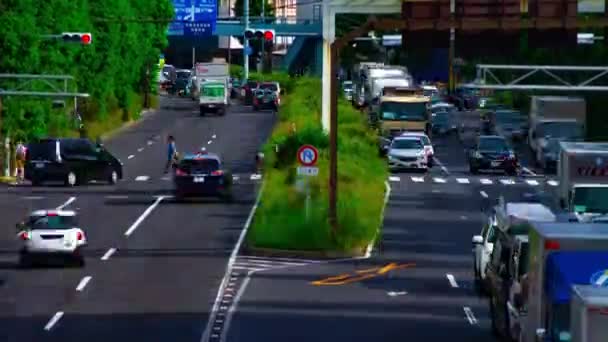 Tokyo gündüz uzun atış Kanpachi caddesinde şehir caddesi bir timelapse — Stok video